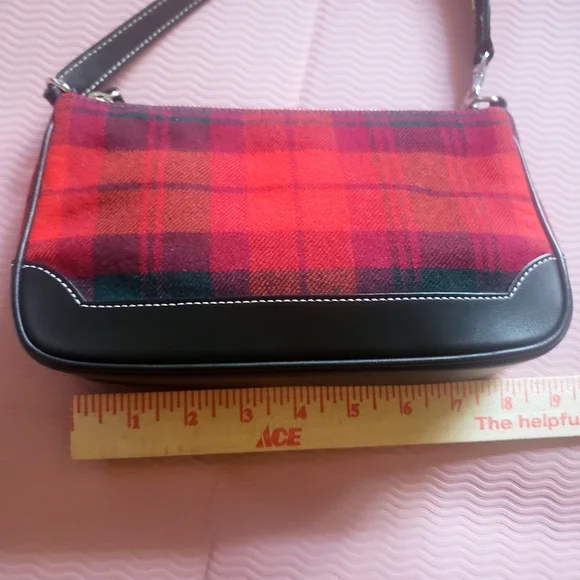Coach Y2K Vintage Tartan Plaid Wool Mini Bag  Demi Shoulder Purse Holiday Grunge - Picture 12 of 14